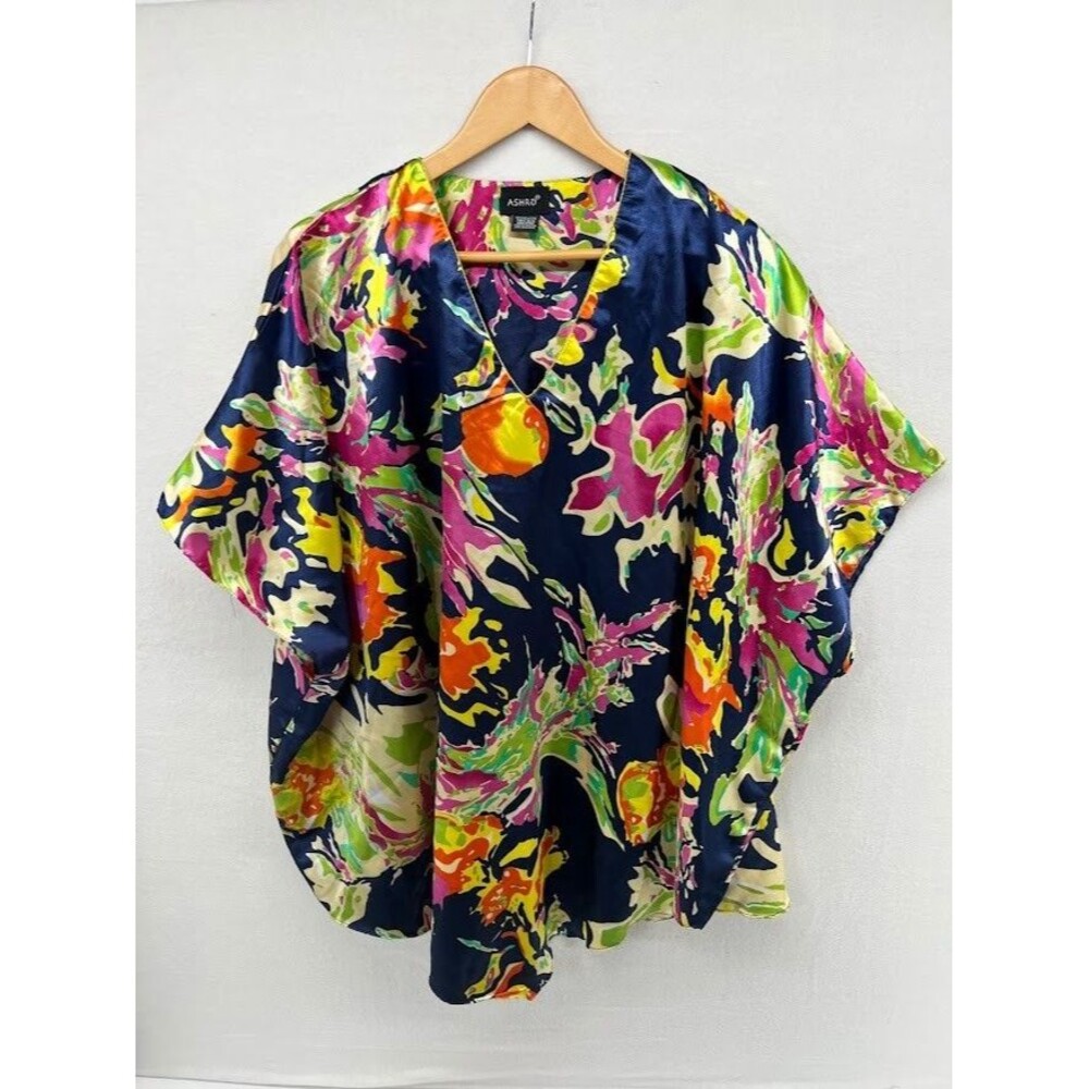 Ashro Caftan Free Size Long Robe Women Multicolor Floral African Flowy
